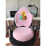 Officekup Visco Gamer Oyuncu Bel Yastığı ve Yuvarlak Oturma Minderi 2'li Set Pembe Chitah