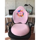 Officekup Visco Gamer Oyuncu Bel Yastığı ve Yuvarlak Oturma Minderi 2'li Set Pembe Never
