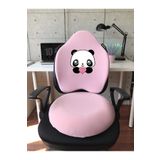 Officekup Visco Gamer Oyuncu Bel Yastığı ve Yuvarlak Oturma Minderi 2'li Set Pembe Panda