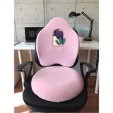 Officekup Visco Gamer Oyuncu Bel Yastığı ve Yuvarlak Oturma Minderi 2'li Set Pembe