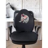Officekup X-Large Visco Bel Destek Gamer Oyuncu Koltuk Yastığı- Elephant Bee Fil - Siyah