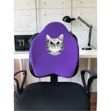 Officekup X-Large Visco Bel Destek Gamer Oyuncu Koltuk Yastığı Mor Kedi