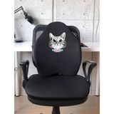 Officekup X-Large Visco Bel Destek Gamer Oyuncu Koltuk Yastığı Siyah Kedi