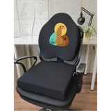 Officekup X-Large Visco Gamer Oyuncu Bel Yastığı ve Visco Kare Oturma Minderi 2'li Set Siyah Chitah
