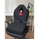 Officekup X-Large Visco Gamer Oyuncu Bel Yastığı ve Visco Kare Oturma Minderi 2'li Set Siyah Geisha