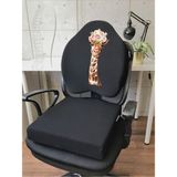 Officekup X-Large Visco Gamer Oyuncu Bel Yastığı ve Visco Kare Oturma Minderi 2'li Set Siyah Zürafa