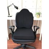 Officekup X-Large Visco Gamer Oyuncu Bel Yastığı ve Visco Kare Oturma Minderi 2'li Set Siyah