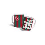 offside Karşıyaka Bardak Kırmızı Yeşil Taraftar Kupa Forma Tasarımlı Kişiye Özel Baskılı Kişiselleştirilebilir İsme Özel Porselen Hediye Kupa Bardak