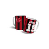 offside Kırmızı Siyah Çorum Bardak Taraftar Forma Tasarımlı Kişiye Özel Baskılı Kişiselleştirilebilir İsme Özel Porselen Hediye Kupa Bardak