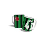 offside Kocaeli Bardak Yeşil Siyah Taraftar Kupa Forma Tasarımlı Kişiye Özel Baskılı Kişiselleştirilebilir İsme Özel Porselen Hediye Kupa Bardak