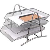 Ofica Metal 3'lü Evrak Rafı Gümüş 35x27x26,5 cm FTS-20G