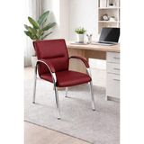 Ofis Bekleme Sandalyesi Büro Bekleme Koltuğu Büro Sandalyesi Ofis Koltuğu Misafir Sandalyesi - Bordo