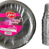 Ofis Catering Piknik Davet Doğum Günü Omeyva Sofra Seti - 25 Kişilik Siyah Tabak Bardak Takımı