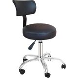 Ofis Kasiyer Taburesi Metal Ayak Tekerlekli Sırt Dayama Eczane Laboratuvar Büro Çalışma Koltuğ