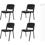 Ofis Plus Form Ofis Bekleme Sandalyesi 4 Adet Suni Deri Siyah Form - seçenek yok