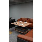 Ofis Sekiz Smart 5 Kademeli Tekerlekli Akıllı Orta Sehpa Beyaz Antrasit Atlantik Çam 90x60 cm - Atlantik Çam - Antrasit