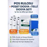 Ofis Seti Pos Rulosu 56X16 (10’lu) + Poşet Dosya A4 (100’LÜ) + Telli Dosya A4 (50’li)