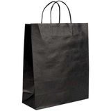 Ofis Turka Burgu Saplı Siyah Kağıt Çanta 26X14X29 cm - 25 Adet