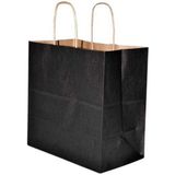 Ofis Turka Burgu Saplı Siyah Kağıt Çanta 33X20X32 cm - 25 Adet