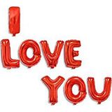 Ofis Turka I LOVE YOU Kırmızı Harf Folyo Balon