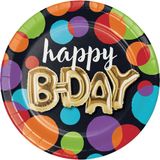Ofis Turka Işıltılı Balonlar Happy Birthday 8 li Tabak