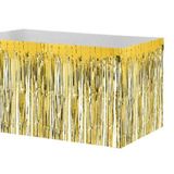 Ofis Turka Metalik Altın Püsküllü Masa Eteği 70 x 300 cm