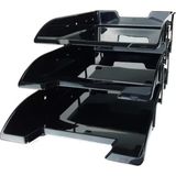 Ofis Turka ÖNDER 1160-3 HAREKETLİ EVRAK RAFI KRİSTAL SİYAH 3LÜ