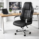 Ofis Yap Makam Koltuğu|deri Çalışma Koltuğu|ergonomik Tasarım|üst Düzey Konfor - Siyah