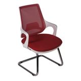 Ofisbazaar Buya Beyaz Fileli Misafir Koltuğu | Ergonomik Toplantı ve Bekleme Koltuğu Kırmızı