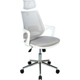 Ofisbazaar Buya Ergonomik Beyaz Gri Fileli Çalışma Koltuğu