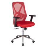Ofisbazaar Dolphin Siyah Fileli Çalışma Koltuğu | Ergonomik Şef ve Toplantı Koltuğu Kırmızı