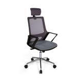 Ofisbazaar Lizz Gri Fileli Yönetici Koltuğu | Ergonomik Başlıklı Ofis Koltuğu Gri