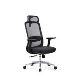 Ofisbazaar London Ergonomik Mesh Yönetici Koltuğu – Ayarlanabilir Başlıklı Siyah