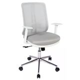Ofisbazaar Up Beyaz Fileli Çalışma Koltuğu | Ergonomik Şef ve Toplantı Koltuğu Gri
