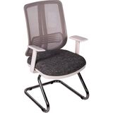 Ofisbazaar Up Beyaz Fileli Misafir Koltuğu | Ergonomik Toplantı ve Bekleme Koltuğu Desenli Gri