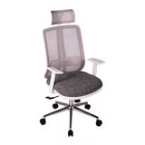 Ofisbazaar Up Beyaz Fileli Yönetici Koltuğu | Ergonomik Başlıklı Ofis Koltuğu Desenli Gri