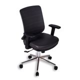 Ofisbazaar Up Deri Çalışma Koltuğu | Ergonomik Şef ve Toplantı Koltuğu Martin 06- Gri Deri