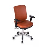 Ofisbazaar Up Deri Çalışma Koltuğu | Ergonomik Şef ve Toplantı Koltuğu MARTIN09 Kahverengi Deri