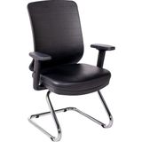 Ofisbazaar Up Deri Misafir Koltuğu | Ergonomik Toplantı ve Bekleme Koltuğu Martin 01- Siyah Deri