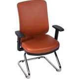 Ofisbazaar Up Deri Misafir Koltuğu | Ergonomik Toplantı ve Bekleme Koltuğu MARTIN09 Kahverengi Deri