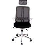 Ofisbazaar Up Ergonomik Başlıklı Beyaz Siyah Fileli Çalışma Koltuğu