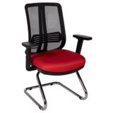 Ofisbazaar Up Fileli Misafir Koltuğu | Ergonomik Toplantı ve Bekleme Koltuğu Siyah Fileli/ Kırmızı