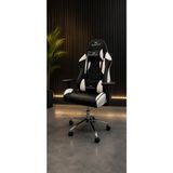 Ofiscore Huntes Oyuncu Koltuğu Ergonomik Gaming Chair Siyah-Beyaz | Bel Destekli, Yükseklik Ayarlı, Ofis & Gamer Koltuğu - Beyaz - Siyah