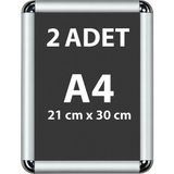 OfisDS 2 Adet A4 Eko Seri Çerçeve Rondo Köşe Aç Kapa Açılır Kapanır - 21X30