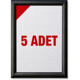 OfisDS 25 mm A4 5 Adet Gönye Köşe Siyah Renk Alüminyum Poster Çerçeve Aç-Kapa Çerçeve
