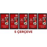 OfisDS 5 Adet B2 50X70 Siyah Alüminyum Çerçeve Açılır Kapanır Gönye Köşe 25MM