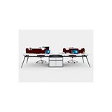 Ofisimi Deep 315 Cm Dörtlü Wıde Etajerli Çalışma Ofis Masa Workstation (lake Beyaz/antrasit) Çok Renkli