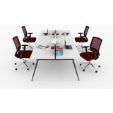 Ofisimi Deep Dörtlü 320 cm Çalışma Ofis Masa Workstation (Lake Beyaz/antrasit)