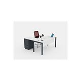 Ofisimi Galaxy 180 Cm Yüksek Kesonlu Beyaz Çalışma Ofis Masa (beyaz/antrasit) Çok Renkli