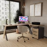Ofisimi X Gen 180 cm Kesonlu L Çalışma Masası (Meşe-Budva/antrasit)